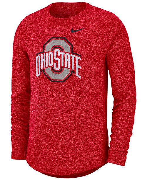 Nike Men S Ohio State Buckeyes Marled Long Sleeve Raglan T Shirt