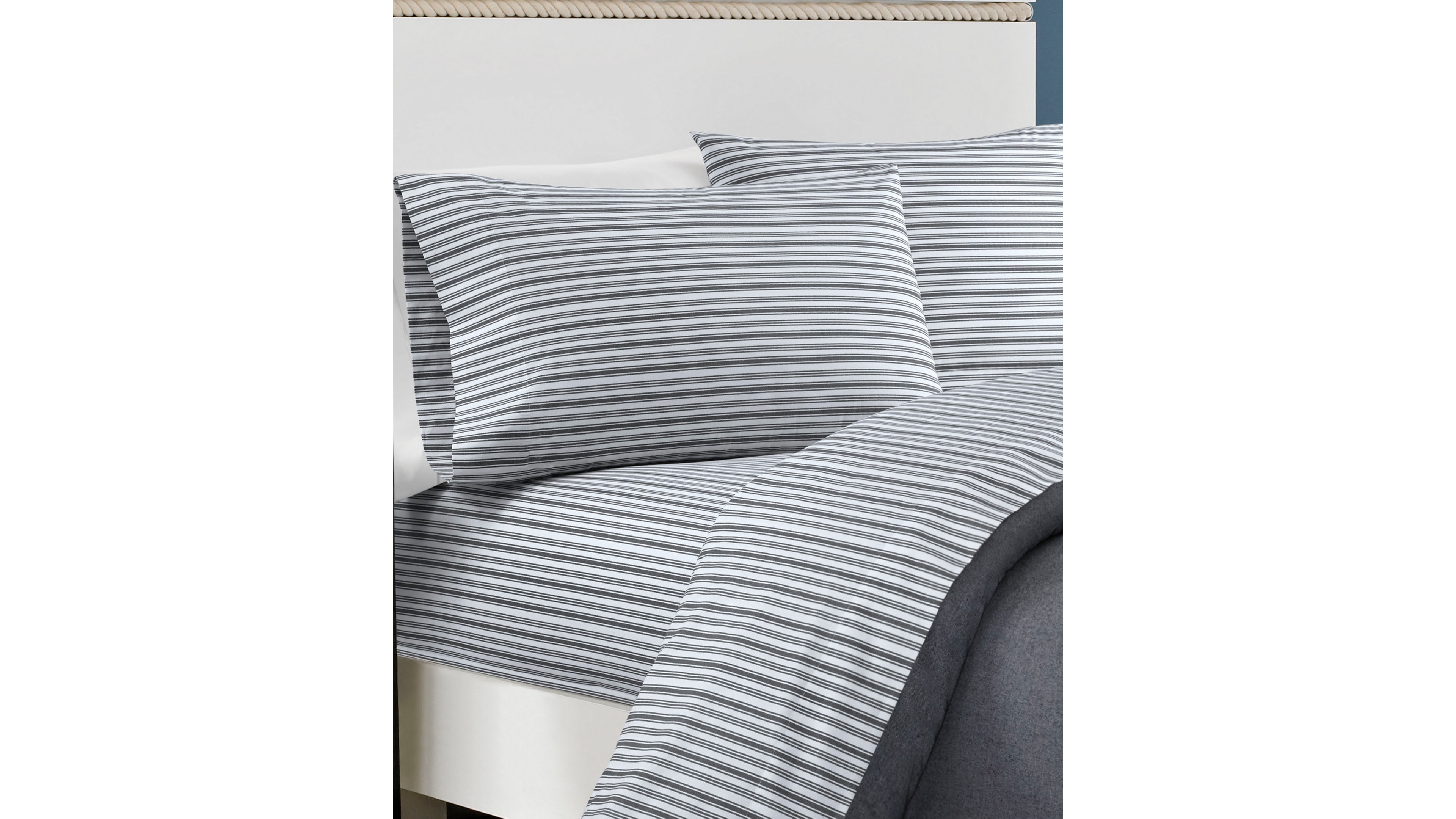 Nautica Coleridge Stripe Cotton Percale 4-Piece Sheet Set, King
