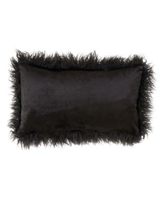 Mongolian Faux Fur Decorative Pillow, 12" x 20"