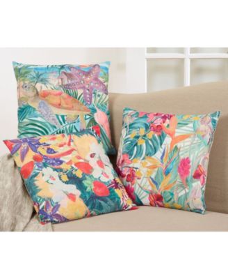 Tropical Turtle Printed Decorative Pillow, 18" x 18"