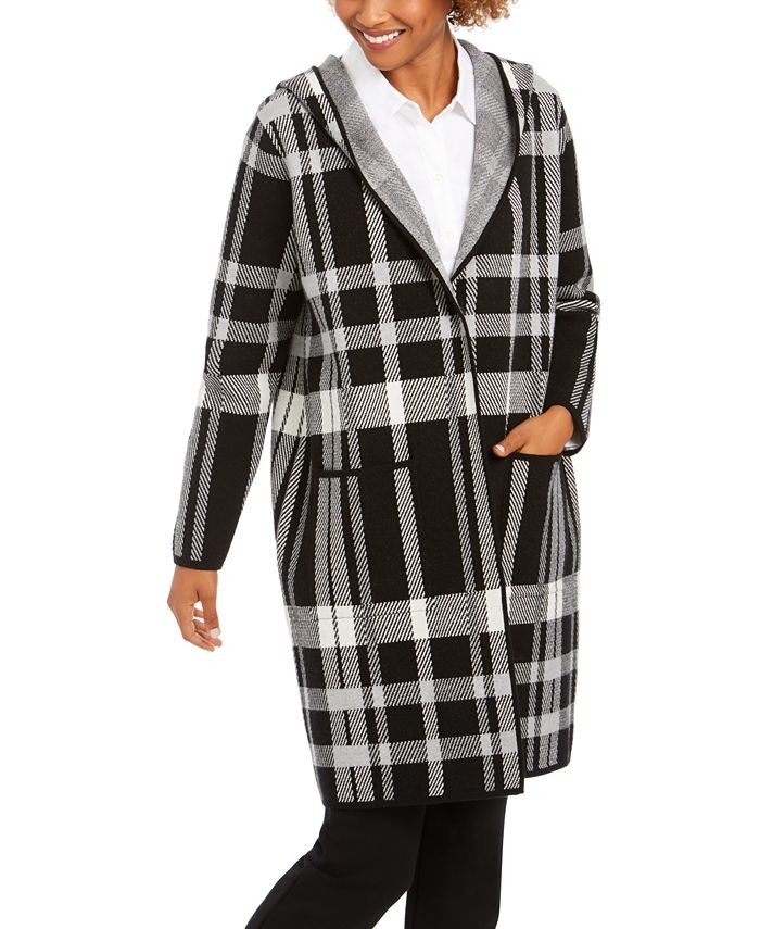 Plaid coatigan hot sale