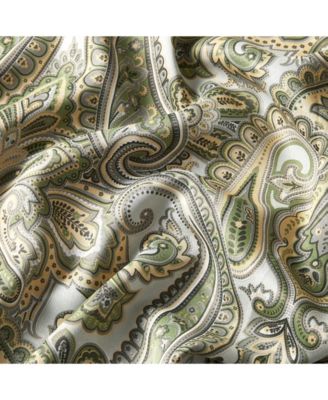 HLC.me Paris Paisley Decorative Print Damask Pattern Light Reducing Filtering Grommet Window Curtain Panels, Set of 2 (Blue, 50 W x 84 L