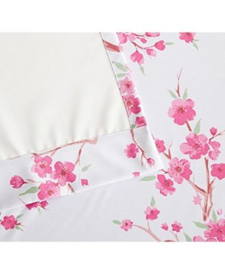 Jasmine Floral Patterned Room Darkening Curtain ROD POCKET POLE TOP Panels - Set of 2