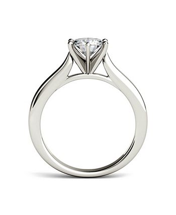 Charles & Colvard - Moissanite Solitaire Engagement Ring 1/2 ct. t.w. Diamond Equivalent in 14k White Gold