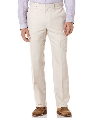 Cubavera Pants, Linen Blend Flat Front Herringbone Pant - Pants - Men ...