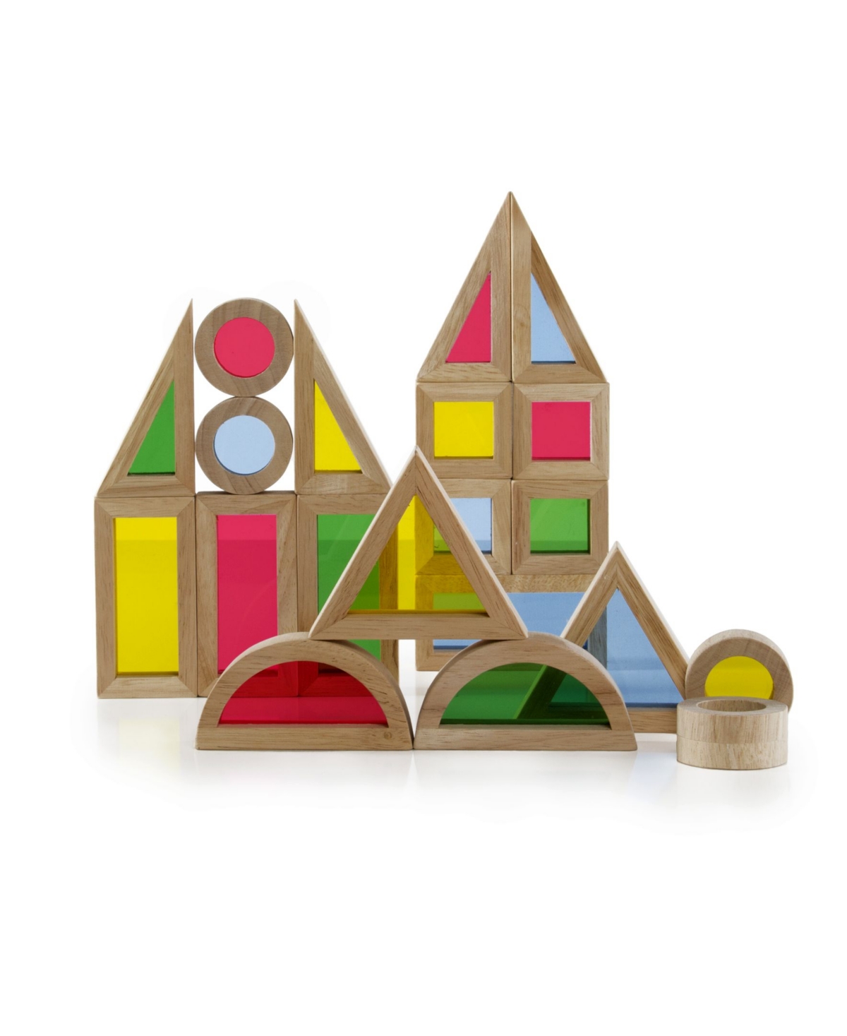 Guidecraft Junior Rainbow Blocks - 40 Pieces Set - Multi-Color