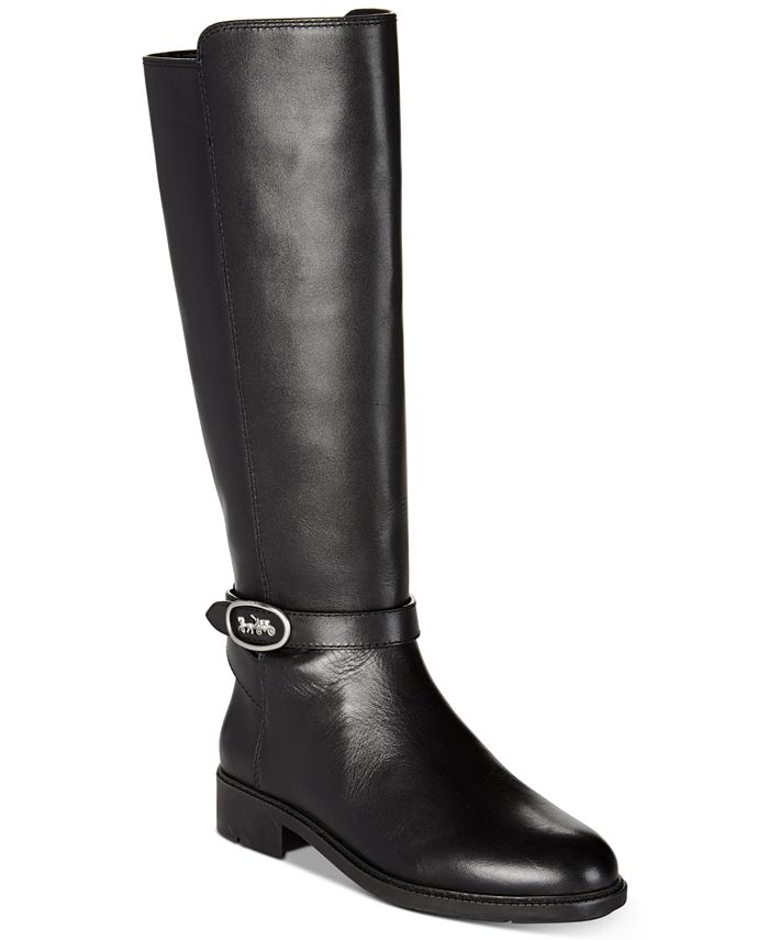 COACH Women's Ruby Horse and Carriage Buckle Wide Calf Leather Boots ...