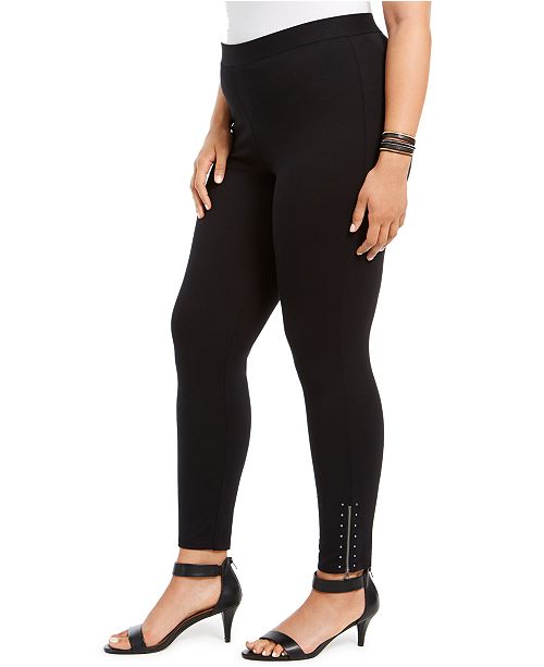 Style & Co Plus Size Ankle-Zip Leggings, Created for Macy's & Reviews ...