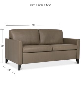 Priley 63" Leather Full Sleeper Sofa