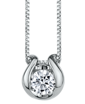 image of Sirena Diamond (1/4 ct. t.w.) Horseshoe Pendant in 14k White Gold