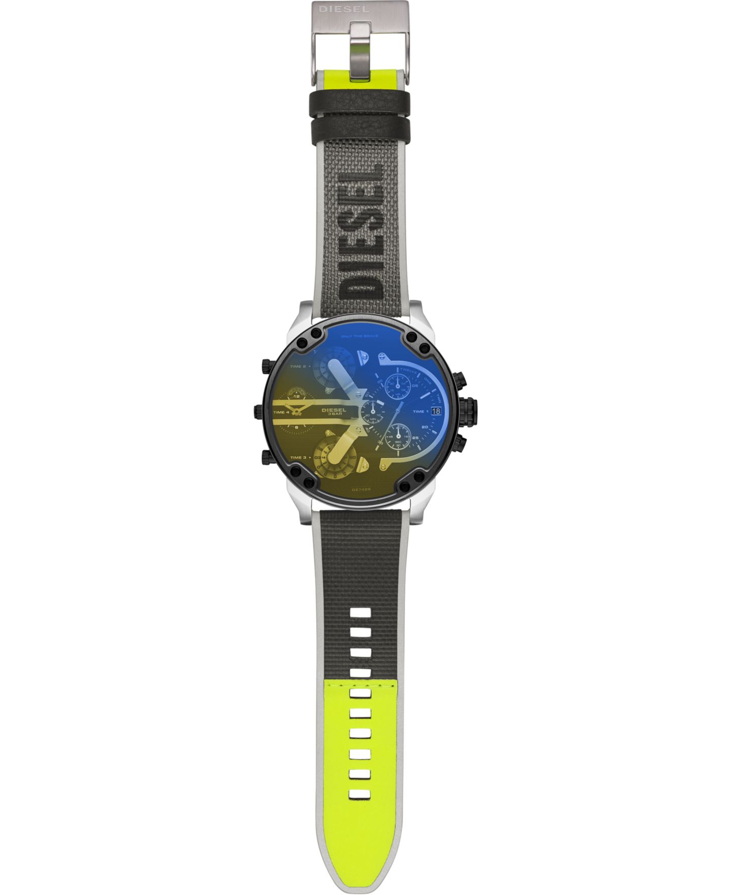 Мужские часы Diesel Chronograph Mr. Daddy 2.0 Gray Nylon Strap Watch 57mm — фото 4