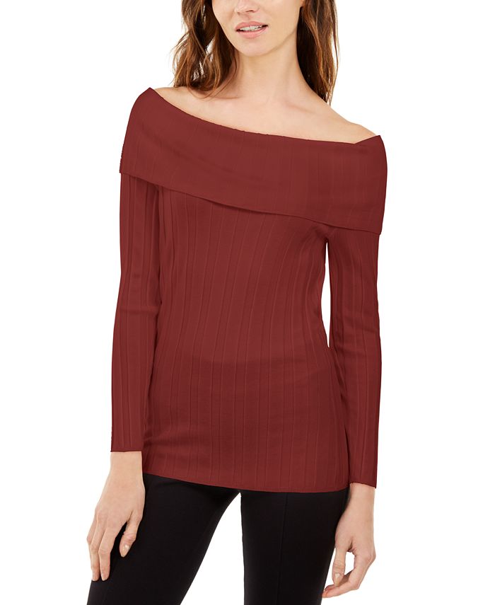 INC International Concepts INC Off-The-Shoulder Ribbed Sweater, Created ...