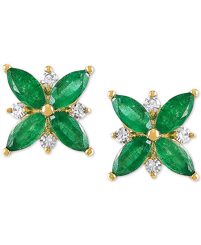 Macys emerald earrings clearance