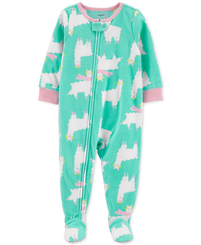 Carter's Baby Girls Footed Fleece Llama Pajamas - Macy's