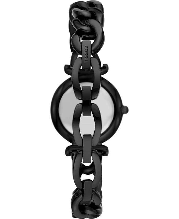 Fossil Women's Carlie Mini Black Stainless Steel Chain Bracelet Watch