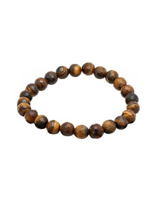 Men's Genunie Tiger Eye Stone Brown Beaded Bracelet