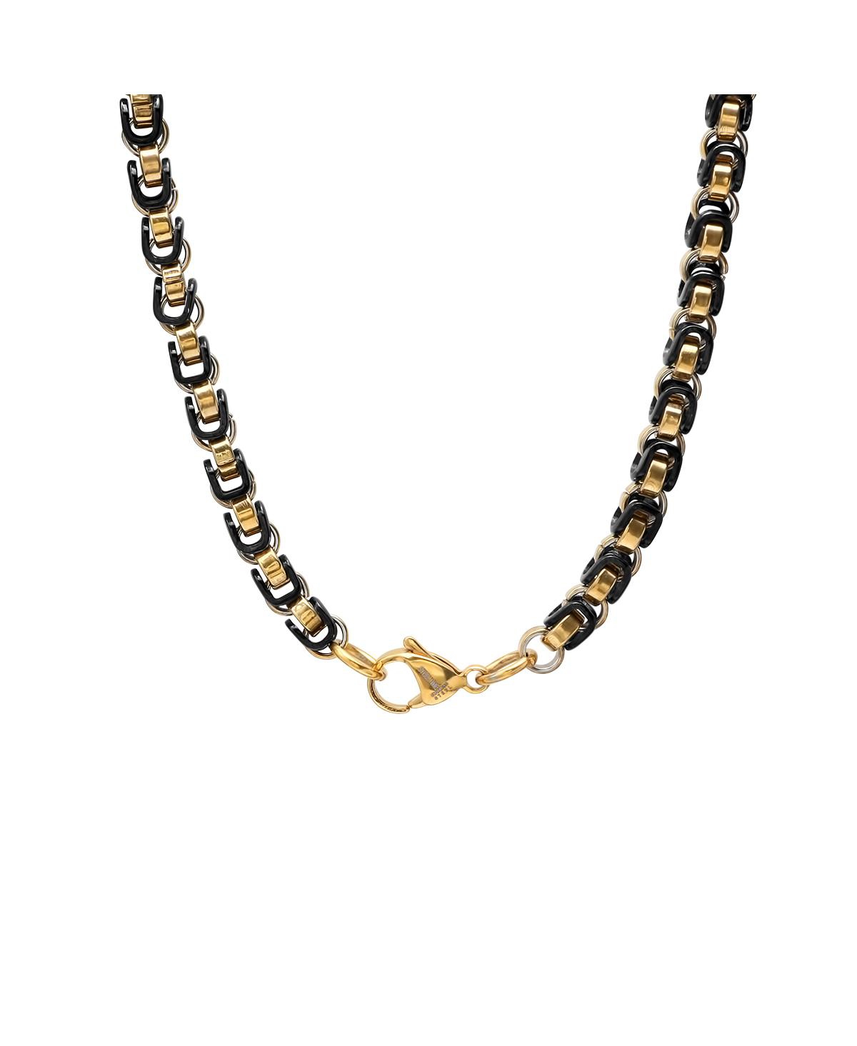 Steeltime Men's black Ip and 18k gold Plated Stainless Steel 24