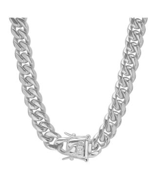 Men's Stainless Steel 30" Miami Cuban Link Chain with 10mm Box Clasp Necklaces