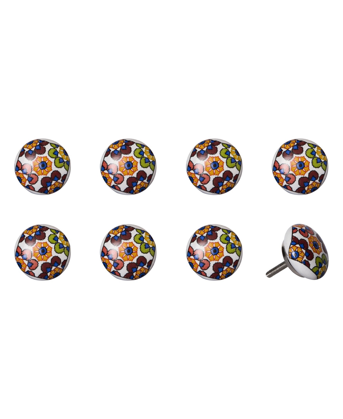 Knob-It Handpainted Ceramic Knob Set of 8