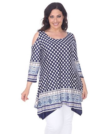 White Mark Plus Size Antonia Cut-Out Shoulder Tunic & Reviews - Tops ...