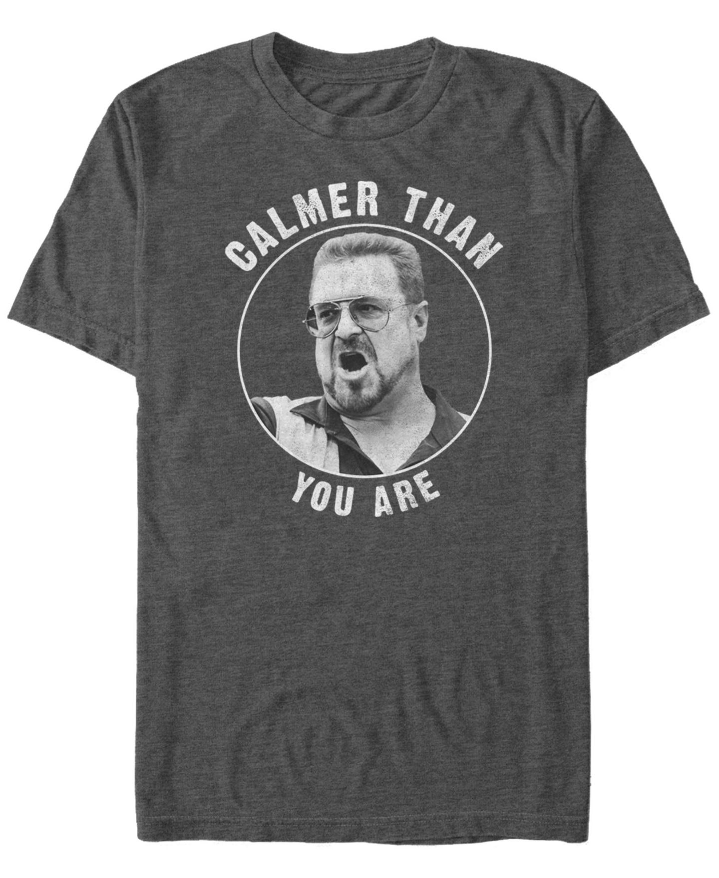 Мужская футболка Fifth Sun The Big Lebowski Walter Calmer Than You Are Short Sleeve, цвет: Угольный — фото 1