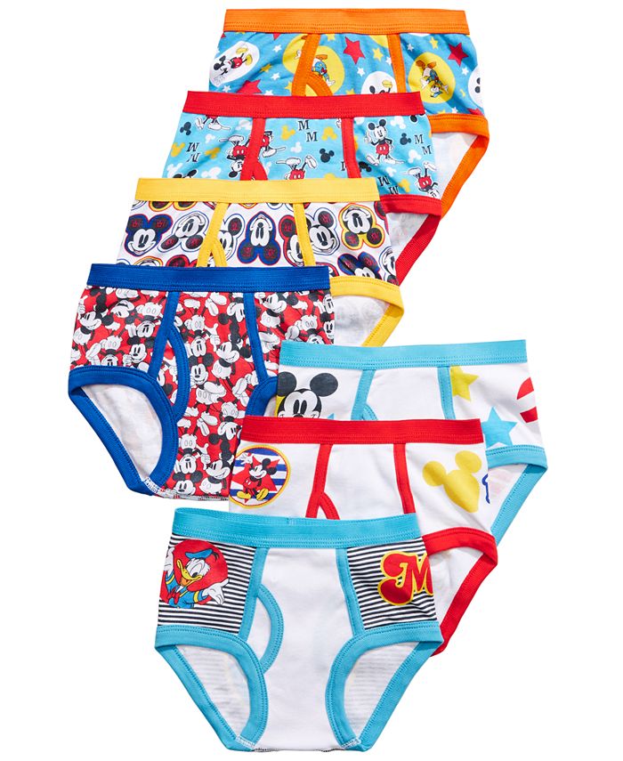 Disney Mickey Mouse 7-Pk. Cotton Briefs, Toddler Boys - Macy's