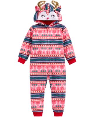 Max & Olivia - Little & Big Girls 1-Pc. Reindeer Pajamas