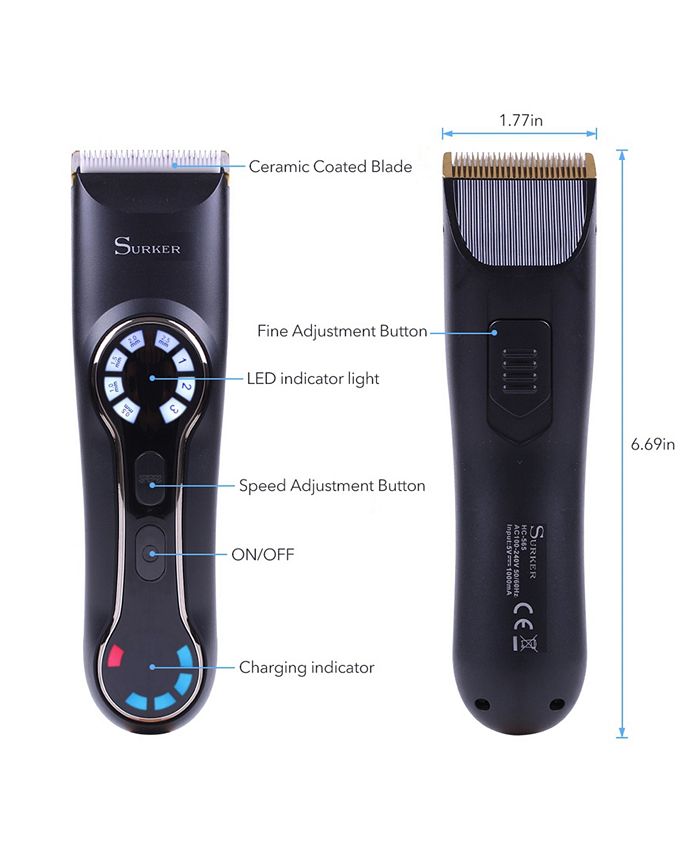 Surker HC565 PRO Cordless Titanium Ceramic Blade Hair Clippers 12