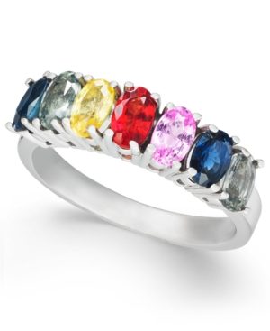 image of Multi-Sapphire Statement Ring (2-5/8 ct. t.w.) in Sterling Silver
