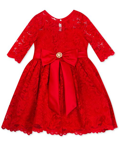 Rare Editions Baby Girls Glitter Lace Dress Reviews All Girls