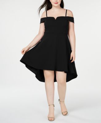 macy's black high low dress