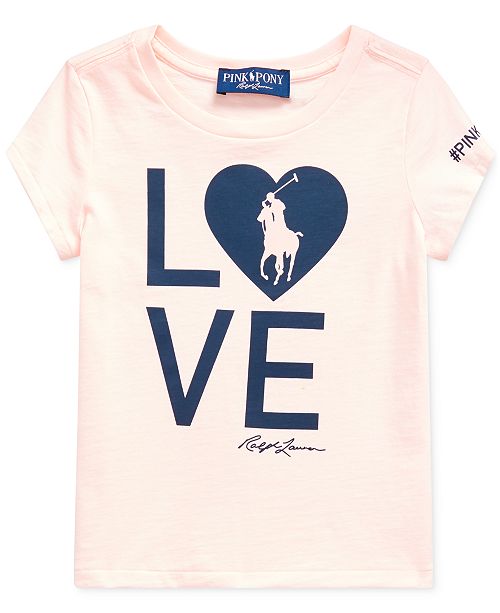Polo Ralph Lauren Big Girls Pink Pony Love Heart Jersey T Shirt Reviews Shirts Tops Kids Macy S