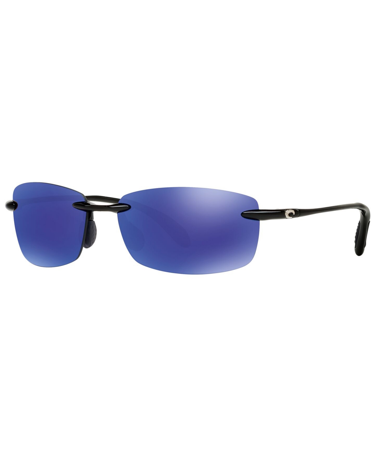 Costa Del Mar Unisex Polarized Sunglasses, 6s000121 In Black Shiny,blue Mirror