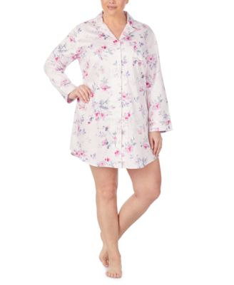 Lauren Ralph Lauren - Plus Size Cotton Sateen Floral-Print Sleep Shirt