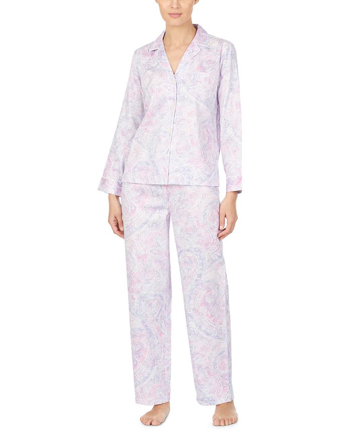 Lauren Ralph Lauren Petite Cotton Woven Printed Pajama Set - Macy's