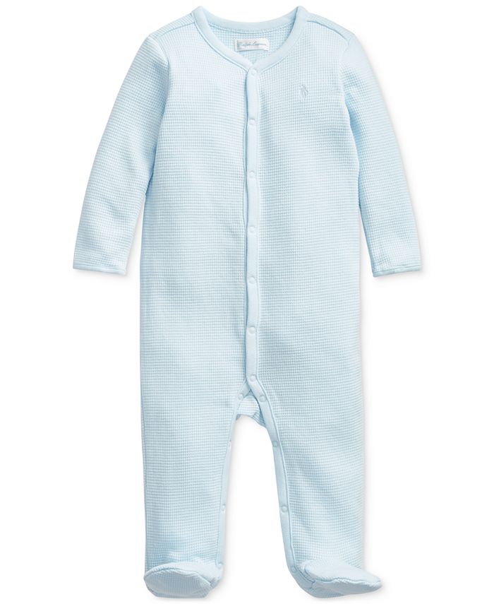 Polo Ralph Lauren Baby Boys Waffle-Knit Cotton Coverall One Piece ...