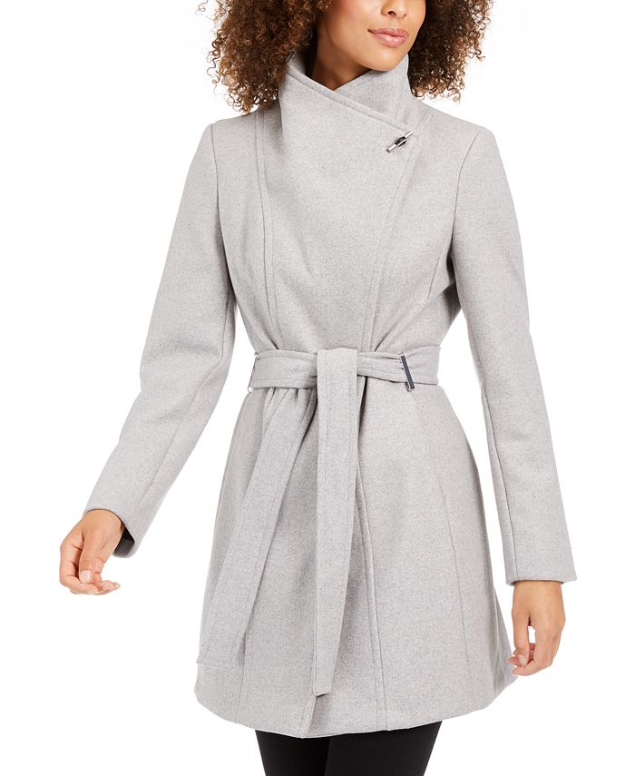Calvin Klein Belted Toggle Wrap Coat & Reviews - Coats & Jackets - Women -  Macy's