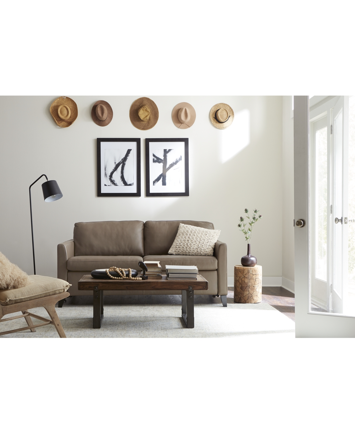 Priley 70" Leather Queen Sleeper Sofa