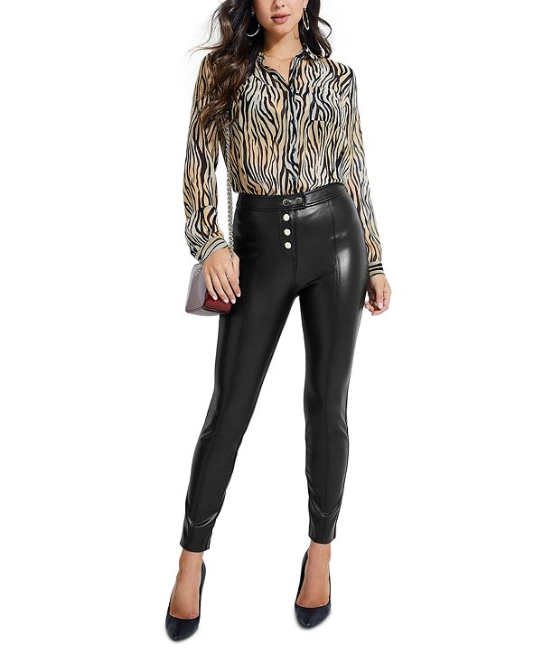 guess faux leather leggings