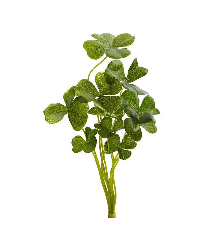 Nearly Natural - 10" Clover Artificial Plant, Set of 24
