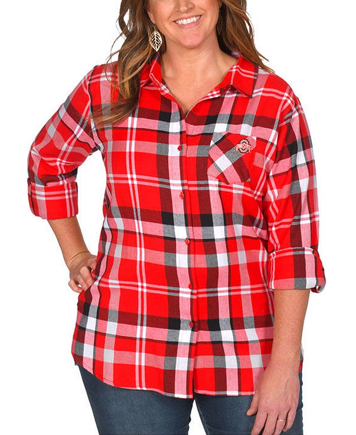 Lids UG Apparel Women's Plus Size Ohio State Buckeyes Flannel Boyfriend