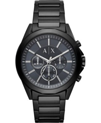 armani exchange men's black stainless steel bracelet watch