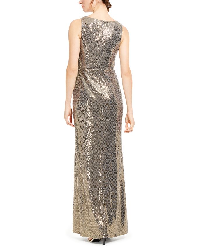 Calvin Klein Sequined Cowlneck Gown - Macy's