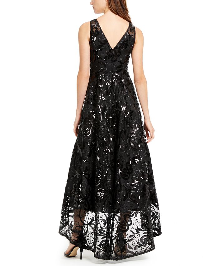 Calvin Klein Sequined High-Low Gown - Macy's