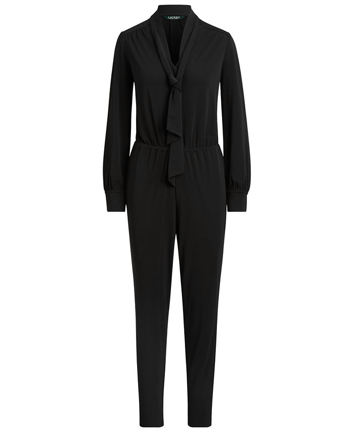 Lauren Ralph Lauren Tie-Collar Jumpsuit - Macy's