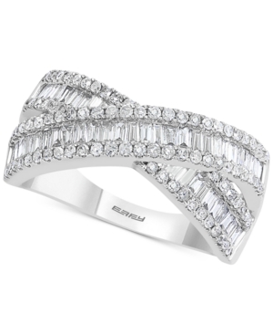 image of Effy Diamond Crossover Statement Ring (7/8 ct. t.w.) in 14k White Gold