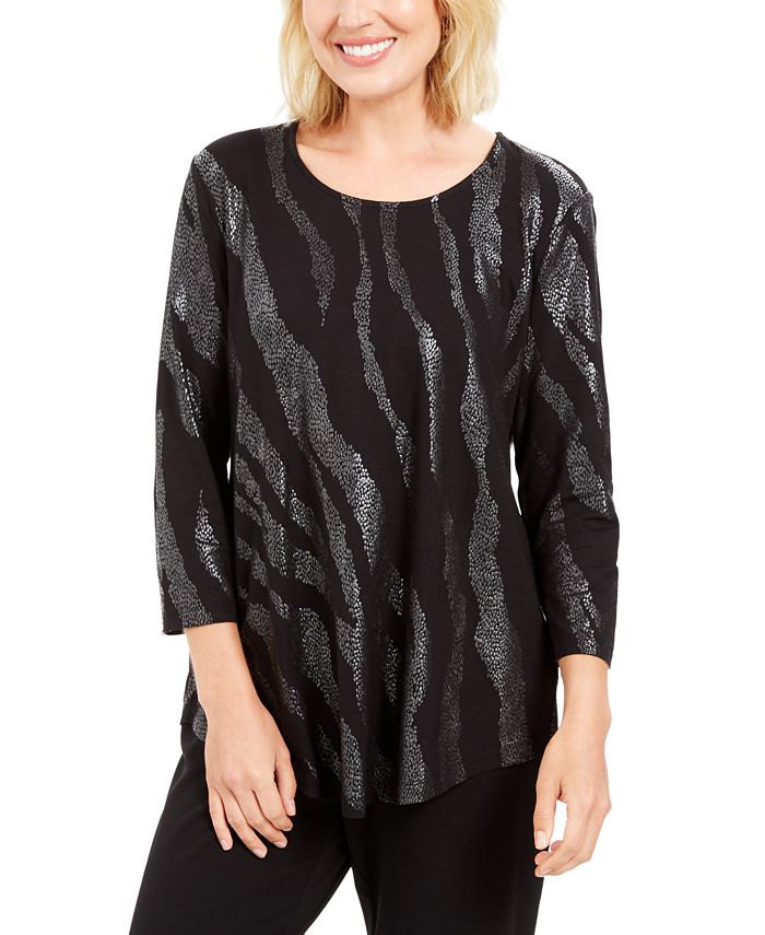 JM Collection Printed Scoop-Neck Top, Created for Macy's - Macy's