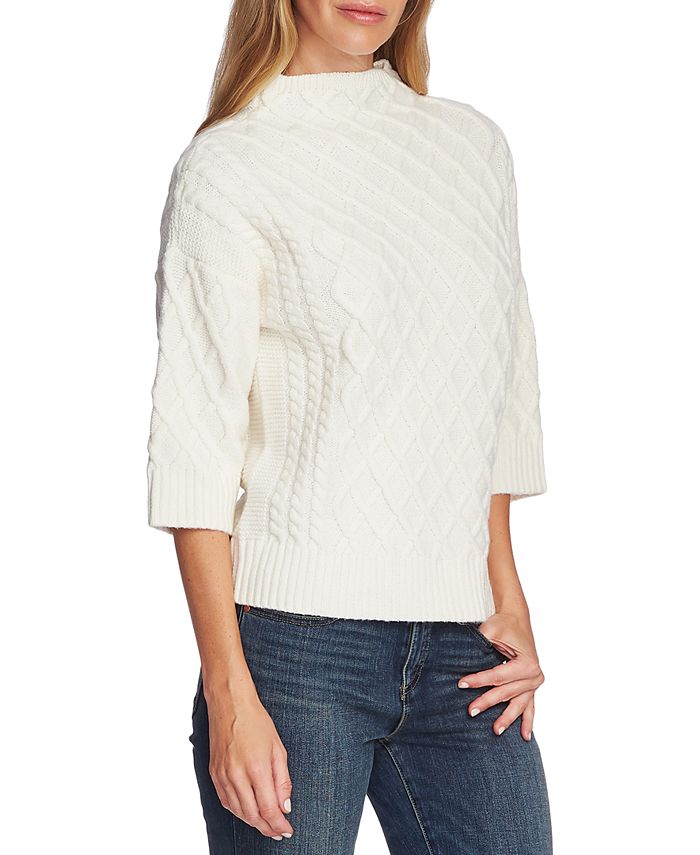 Vince camuto cable online stitch funnel neck sweater
