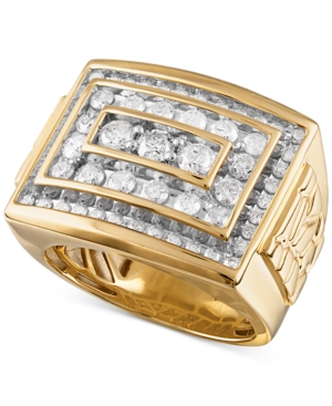 image of Men-s Diamond Cluster Nugget Ring (2 ct. t.w.) in 10k Gold