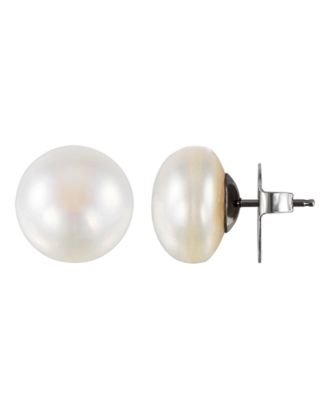 Macy's - Cultured Freshwater Button Pearl (14mm) Stud Earrings